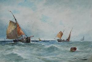 HARDY THOMAS 1840-1928,Fishing Boats,1895,Rachel Davis US 2014-10-25