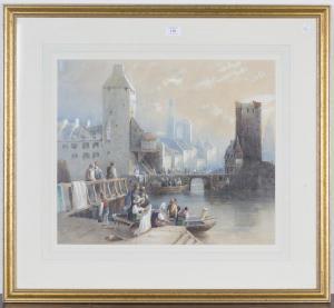 HARDY W J 1800-1800,Continental Canal Scene,1845,Tooveys Auction GB 2021-03-17