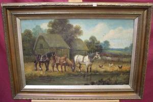 HARDY William Howard 1868-1918,Horses and fowl in farmyards,Reeman Dansie GB 2012-11-20