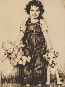 HARE John Knowles,a young girl in overalls, a pet dog to the right a,888auctions 2023-10-26