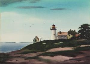 HARE Richard Clark 1906,Coastline with Lighthouse,Hindman US 2017-06-22