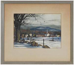 HARE Richard Clark 1906,Village in Winter,Brunk Auctions US 2019-07-19