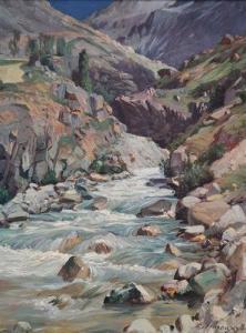 HAREUX Ernest 1847-1909,Le torrent en montagne,Sadde FR 2021-12-07