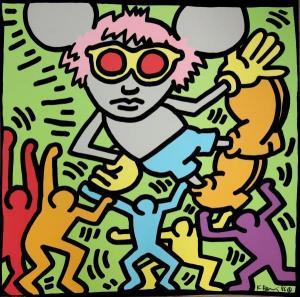 HARING Keith 1958-1990,Andy Mouse with People,Sadde FR 2017-12-07