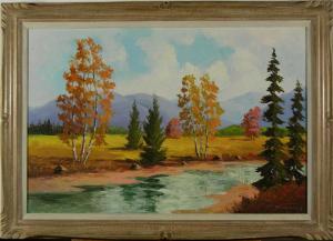 HARISCH William 1917,FOOTHILLS IN THE FALL,Halls Auction Services CA 2008-09-16