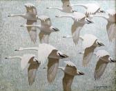 HARLE Dennis F 1920-2001,Geese in flight,Canterbury Auction GB 2017-04-04