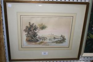 HARLEY George 1791-1871,River Landscape with a Figure on a Bridge,Tooveys Auction GB 2008-01-03