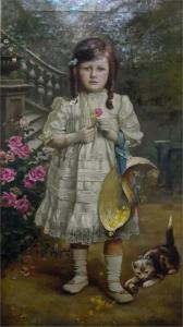 HARLEY Herbert E 1884-1908,Full length portrait of young girl hol,1905,The Cotswold Auction Company 2018-10-23