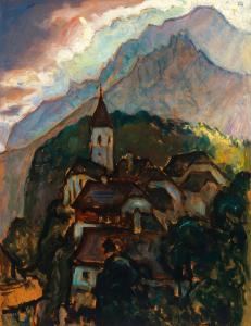 HARLFINGER Richard 1873-1948,A Village in the Mountains,Palais Dorotheum AT 2021-12-18