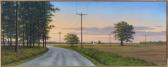 HARLING Simon 1950,Photorealistic scene of a road and power lines,1989,Quinn's US 2013-09-15