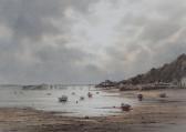 HARLOW GRAHAME,Mumbles lighthouse & pier with beached boats,Rogers Jones & Co GB 2017-12-08