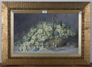 HARMS Edith M 1900-1900,Still Life of a Basket of Primroses,20th century,Tooveys Auction 2020-10-28