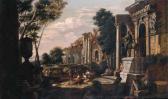 HARMS Johann Oswald,Capriccio's of Roman ruins with beggars meeting to,Christie's 1998-05-06