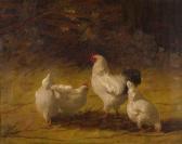HARNEY Paul E 1850-1915,Chickens,1914,Hindman US 2020-05-22