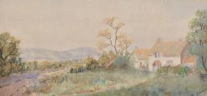 HARPER Edith 1922,cottages in a landscape,Burstow and Hewett GB 2012-03-28