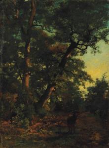 Harpignies Henri Joseph 1819-1916,A Stag in the Woods,1891,Christie's GB 2013-04-29