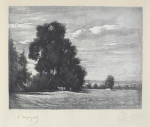 Harpignies Henri Joseph,Paysage aux grands arbres,1899,Saint Germain en Laye encheres-F. Laurent 2017-12-17