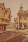 HARPIGNIES W,Street scene in Ludlow,1908,Burstow and Hewett GB 2009-03-25