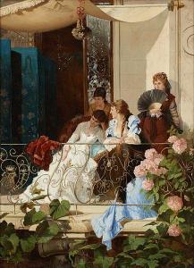HARPPIGNIA A,Quatre jeunes femmes conversant sur un balcon,1900,Horta BE 2017-03-20