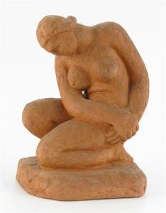 HARRADINE Arthur Leslie 1887-1965,Crouching female nude,1948,Woolley & Wallis GB 2010-06-16