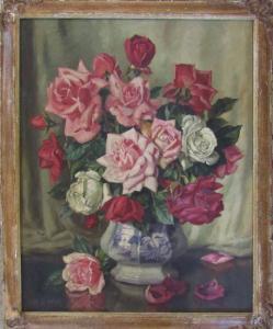 HARRIES Leslie G 1900-1900,still life of a vase of flowers,John Taylors GB 2020-09-01