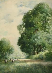 HARRINGTON Charles 1865-1943,Cattle grazing in woodland shade,John Nicholson GB 2021-12-22