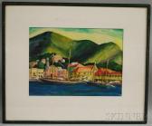 HARRINGTON SCOTT Charlotte 1905-1963,St. Croix Harbor Scene,Skinner US 2012-04-11