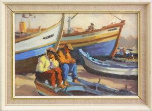 HARRIS C,Two Fishermen Sitting in a Boat,Rosebery's GB 2013-02-09