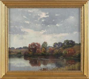 HARRIS Charles Gordon 1891-1981,Fall landscape with pond,Eldred's US 2023-04-07