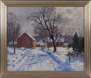 HARRIS Charles Gordon 1891-1981,Snowy winter street,Eldred's US 2016-05-21