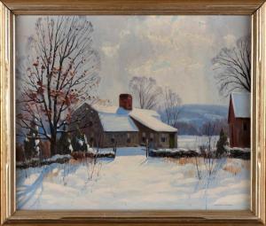 HARRIS Charles Gordon 1891-1981,Winter scene of a farmhouse and barn,Eldred's US 2023-07-28