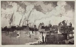 HARRIS Donald 1900-1900,The Flood Barrier Woolwich,Reeman Dansie GB 2022-02-27