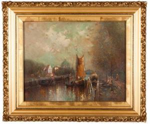 HARRIS Edwin Landseer 1858-1901,Canal Scene,Cottone US 2018-05-12