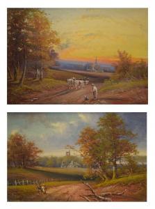 HARRIS George 1847-1915,Country lane scenes,Clevedon Salerooms GB 2021-07-22