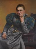 HARRIS George F.,Portrait ofa woman sitting in a library chair,1896,Burstow and Hewett 2010-07-21