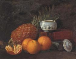 HARRIS George F.,Still life of a pineapple, Wedgewood pot and orang,1921,Christie's 2004-11-04