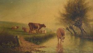 HARRIS George Walter 1835-1912,Cattle watering,1899,Clevedon Salerooms GB 2019-10-10