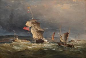 HARRIS James I 1810-1887,Merchantman Running Into Swansea,Grogan & Co. US 2022-11-05