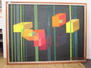 HARRIS John 1948,Abstract with cubes and stripes,The Cotswold Auction Company GB 2020-03-24