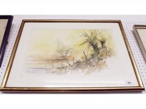 Harris John R. 1900-1900,Meadow Willows Nr Alcester 1989,Smiths of Newent Auctioneers GB 2017-05-12