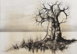 Harris John R. 1900-1900,Study of a tree,1976,Mallams GB 2015-08-12