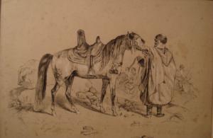 HARRIS Judith Helen,An Orientalist holding his horse,19th century,Dickins GB 2008-06-14