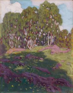 HARRIS Lawren Stewart 1885-1970,Birch Trees on a Hillside,1915,Heffel CA 2023-11-23
