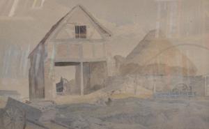 HARRIS Lyndon Goodwin,study of a farmyard and barn,Fieldings Auctioneers Limited 2013-01-12