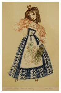 HARRIS Maida 1913-2013,Burgundian peasant costume,Clevedon Salerooms GB 2019-08-08