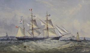 HARRIS OF SWANSEA James II 1847-1925,A CLIPPER AND OTHER VESSELS OFF THE MUMBLES, SW,1865,Lawrences 2020-07-24