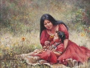 HARRIS Sandra 1945,Indian Woman with Child,Altermann Gallery US 2015-08-15