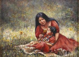 HARRIS Sandra 1945,Indian Woman with Child,1985,Altermann Gallery US 2014-04-03