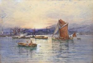 HARRIS William E. 1860-1930,River Thames with boats,1895,Clevedon Salerooms GB 2024-03-14