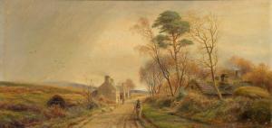 HARRISON C,Figures with sheep on a tranquil village country lane,1904,Rosebery's GB 2019-11-21